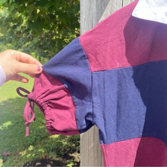 Free Assembly Preppy Chic Navy and Burgundy Striped Mini Dress size L - Picture 6 of 9